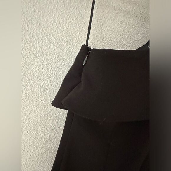 Likely Kane One Shoulder Ruffle Long Gown in Black Sz 4 - Picture 6 of 9